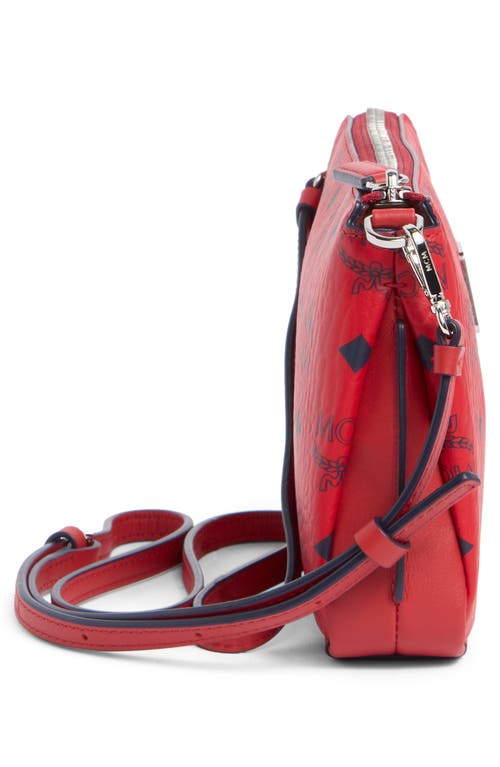 Mcm Aren Visetos Shoulder Bag In Candy Red