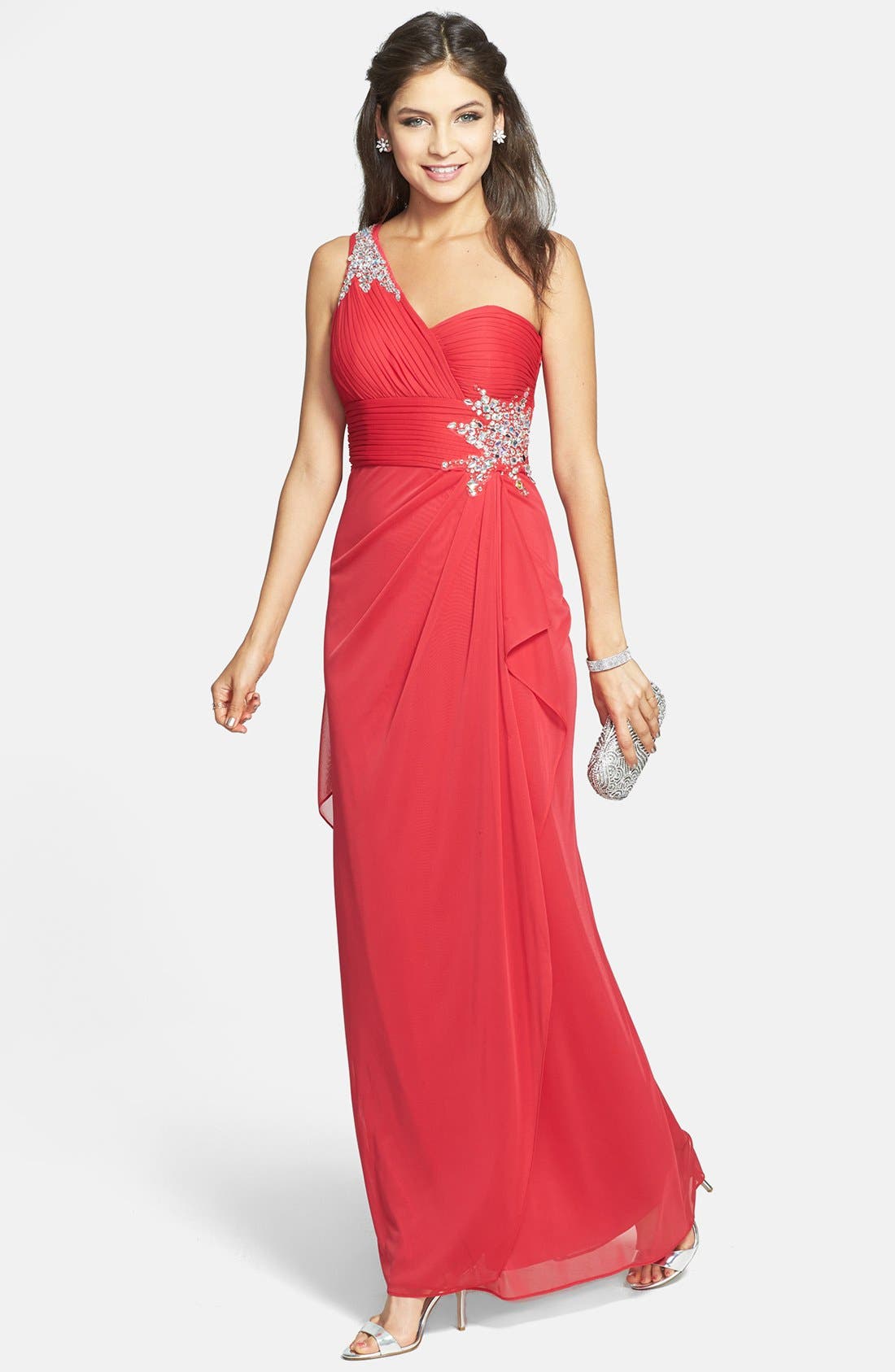 Xscape Embellished OneShoulder Jersey Gown Nordstrom