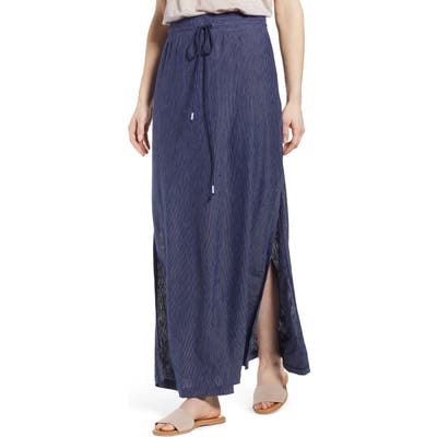 Caslon Stripe Knit Maxi Skirt, Blue