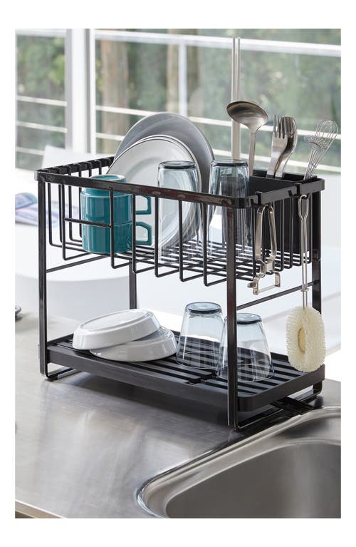 Yamazaki Tower 2 Level Dish Drainer Rack In Black