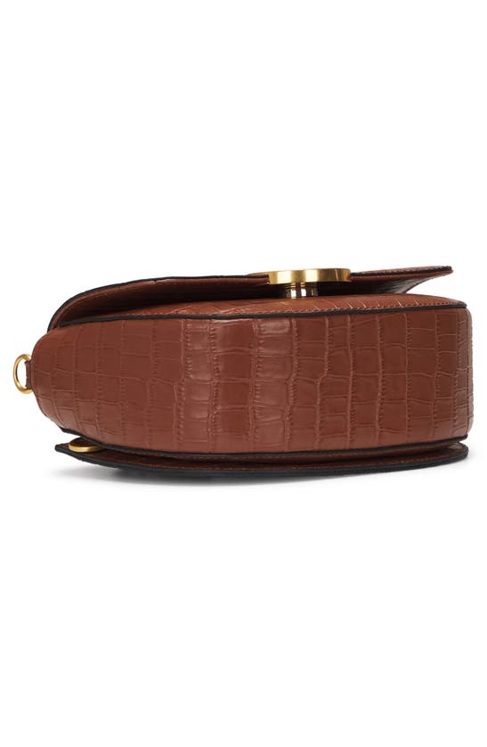 Shop Oryany Lottie Croc Embossed Crossbody Bag In Toffee Tan