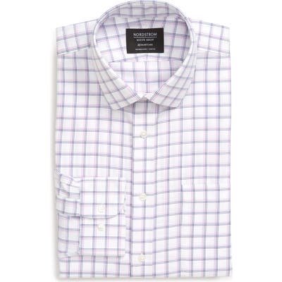 Nordstrom Shop Smartcare(TM) Trim Fit Plaid Dress Shirt - Pink
