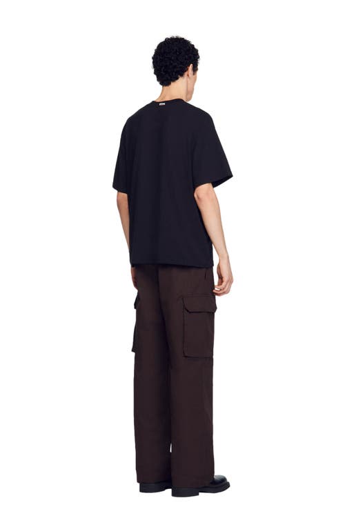 Shop Sandro Oversized T-shirt In Black