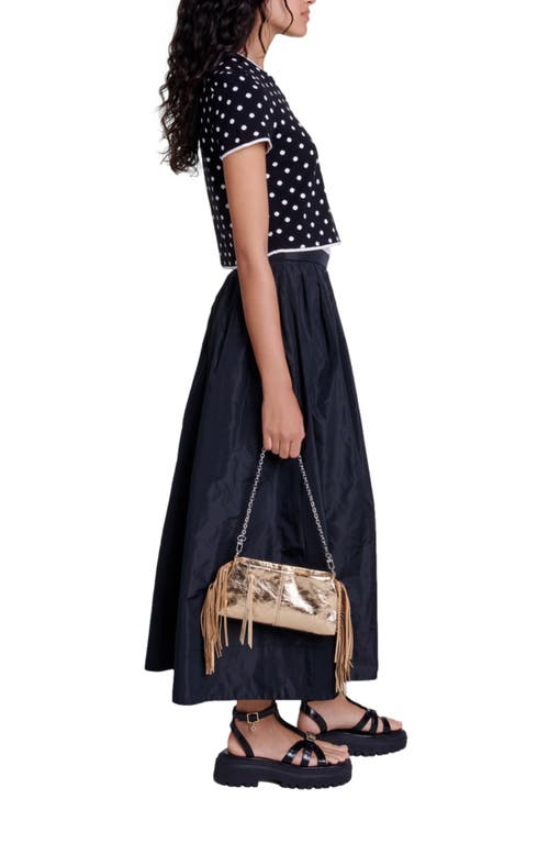 Maje Pleated Full Skirt In Black