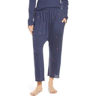 The Great. The Lounge Crop Pajama Pants, (fits like 0-2 US) - Blue