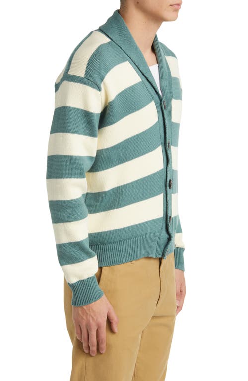 Shop Peregrine Richmond Stripe Cardigan In Lovat/white