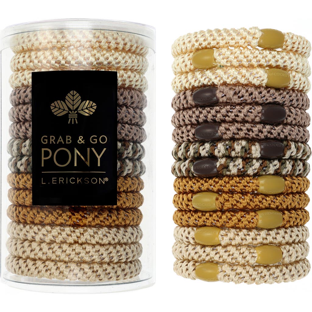 L. Erickson Grab & Go 15-Pack Braided Ponytail Holders in Oatmeal