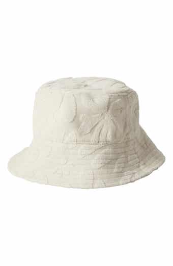 Read The Paper Terry Cloth Bucket Hat White