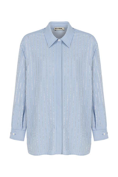 Nocturne Stone Embroidered Shirt in Blue at Nordstrom