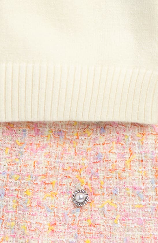 Shop Bcbg Girls Kids' Sweater & Skirt Set In Ivory Multi