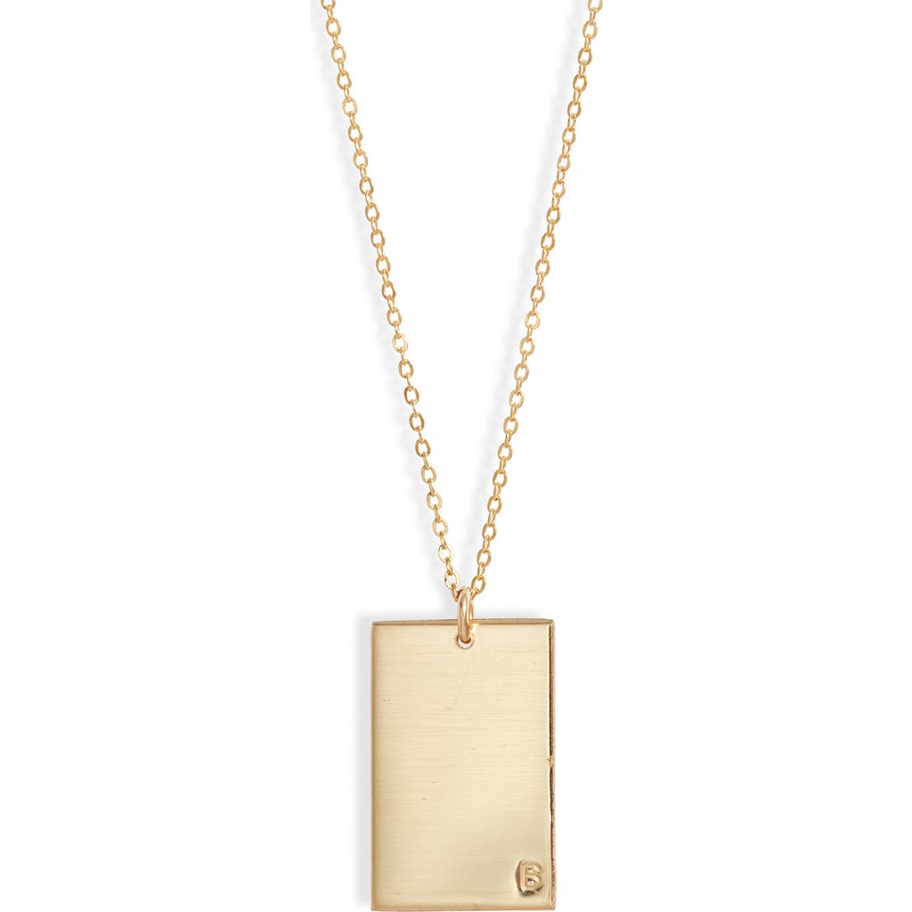 Set & Stones Goldie Initial Tag Pendant Necklace In Gold/b
