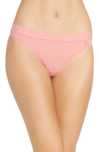 Tommy John Cool Cotton Thong In Peach Blossom