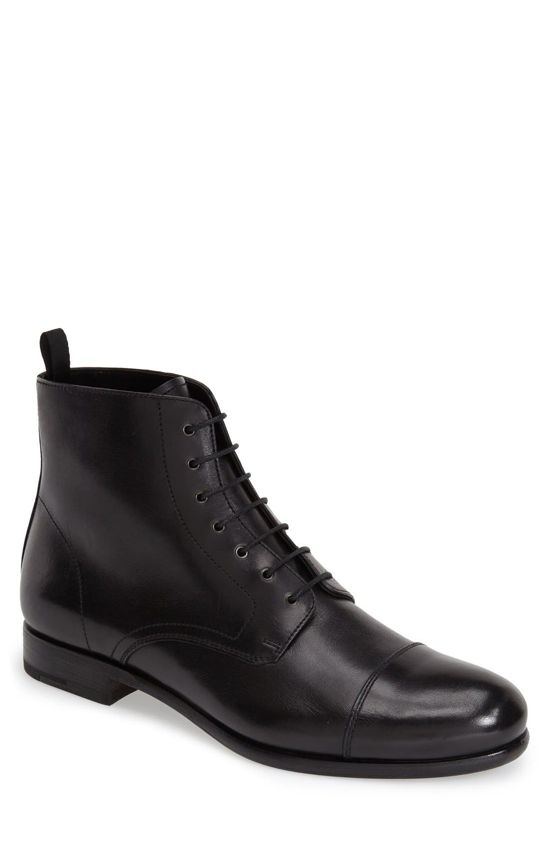 Prada Lace Up Cap Toe Boot (Men) Nordstrom