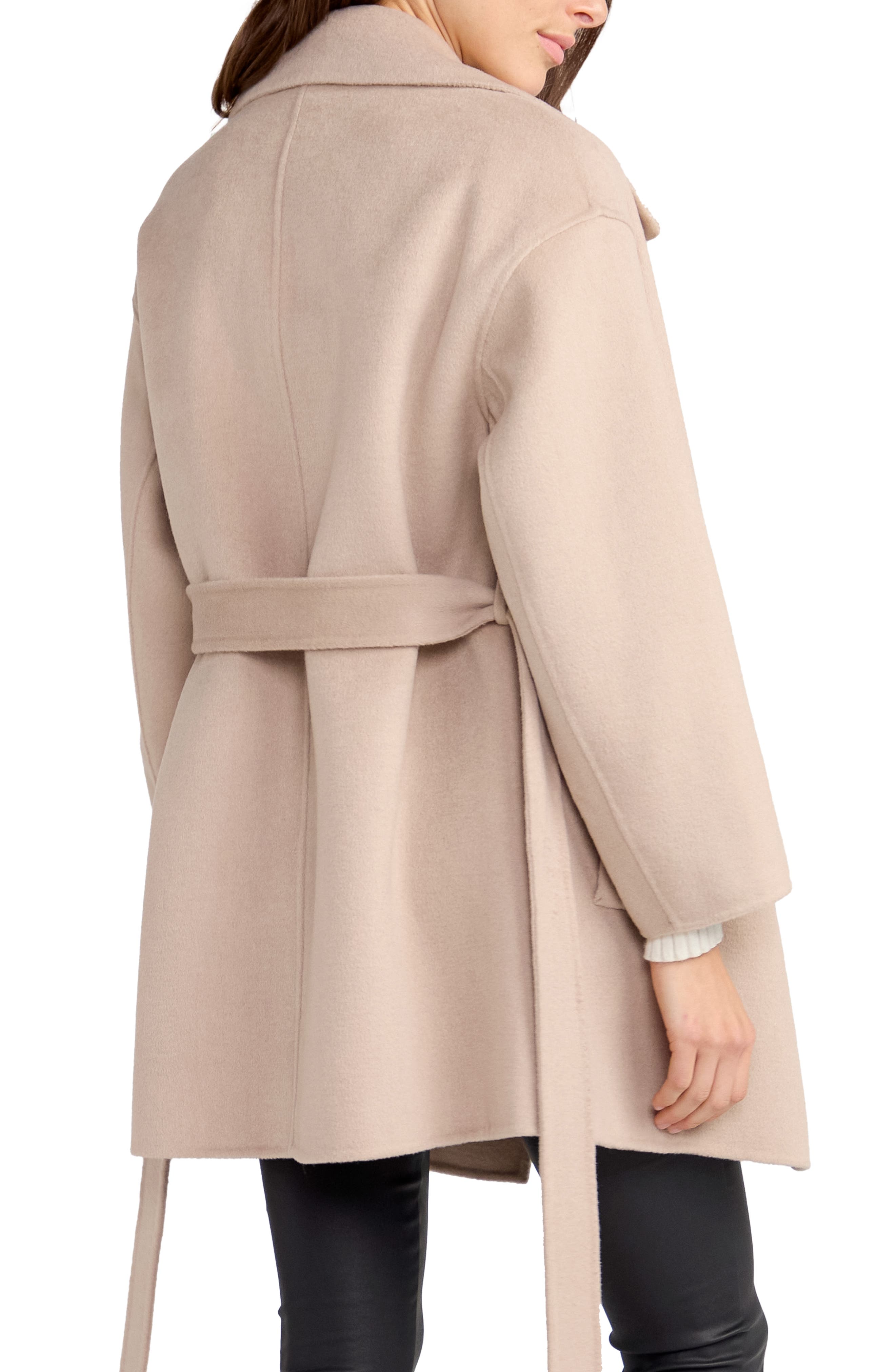 BELLE AND BLOOM Eternal Flame Tie Waist Wool Blend Coat Nordstrom