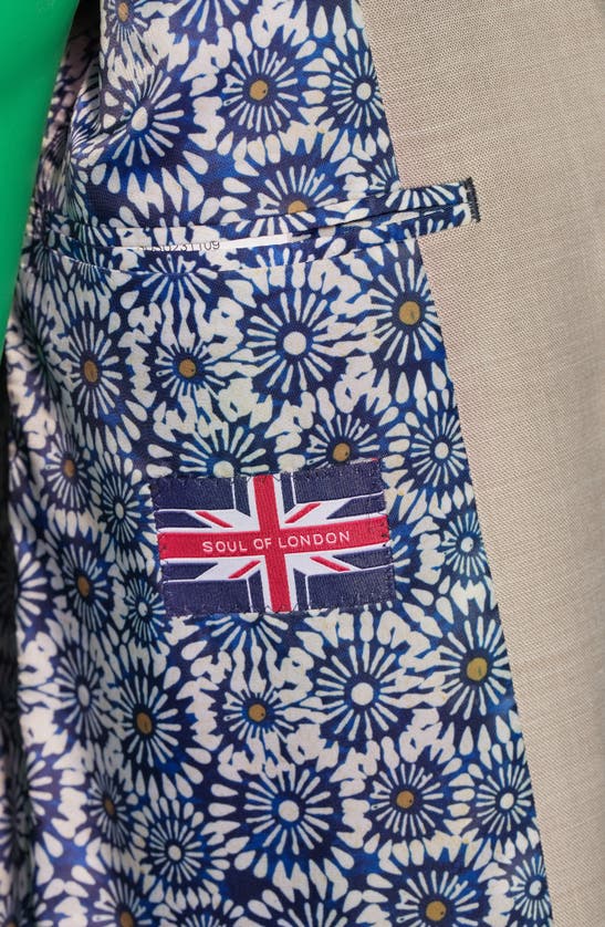 Soul Of London Solid Two-button Suit In Sand