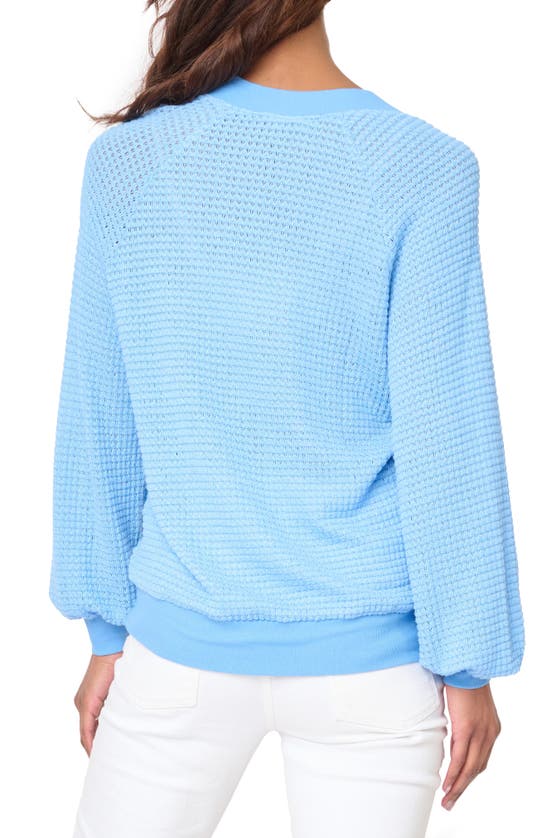 Gibsonlook Courtside Open Stitch Sweater In Cornflower Blue