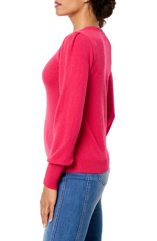 Shop Nic + Zoe Nic+zoe Pleat Shoulder Sweater In Amaryllis