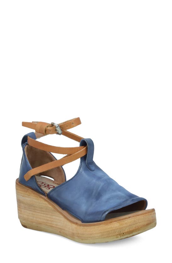 A.s.98 Nino Wedge Platform Sandal In Blue