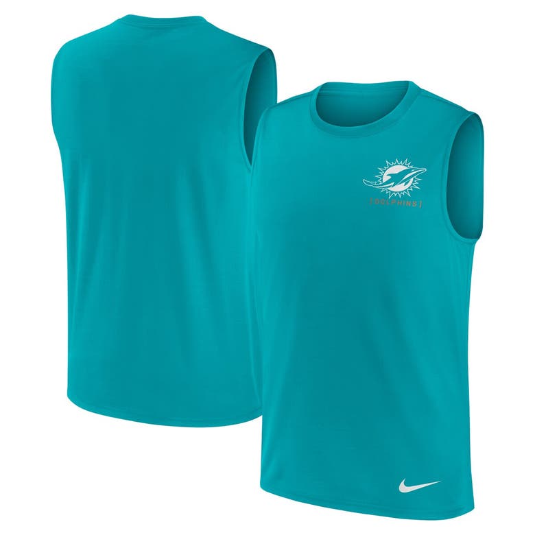 Shop Nike Aqua Miami Dolphins Muscle Tank Top