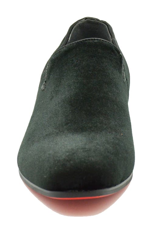La Milano Alex Velvet Loafer In Black