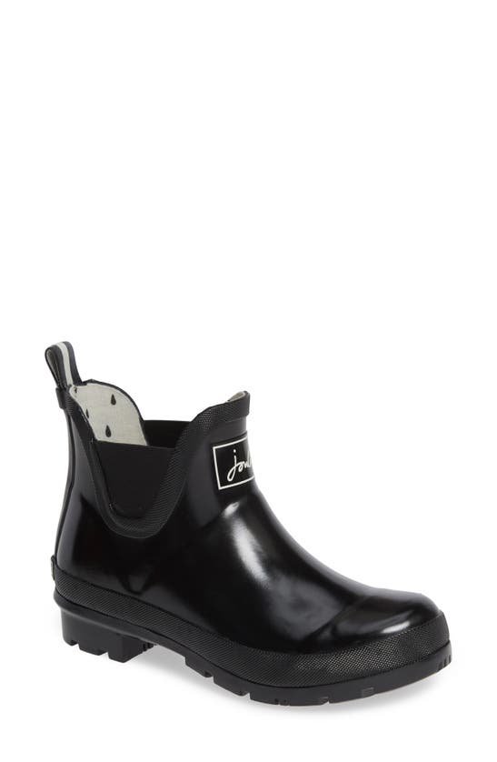 Joules Wellibob Short Rain Boot In Black Tree