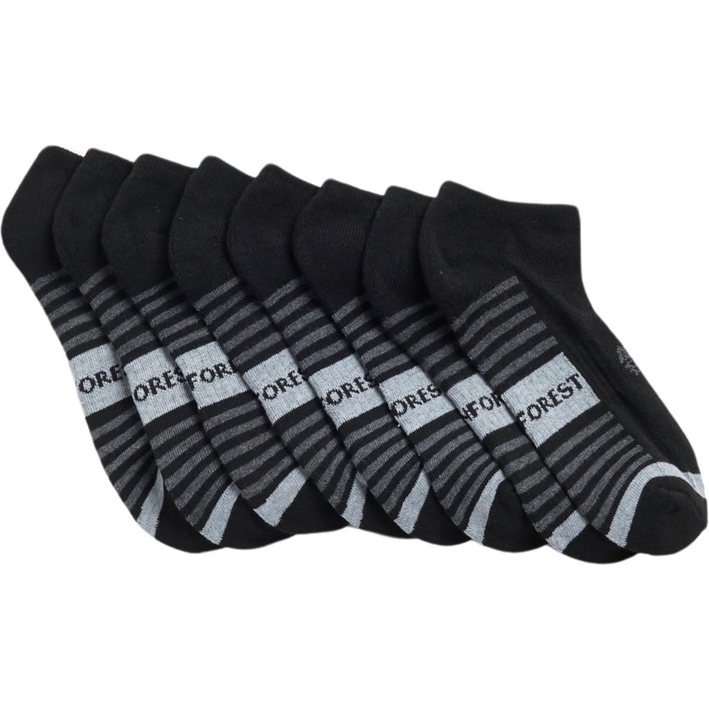 Rainforest 8-pack Half Cushioned Low Socks In Black