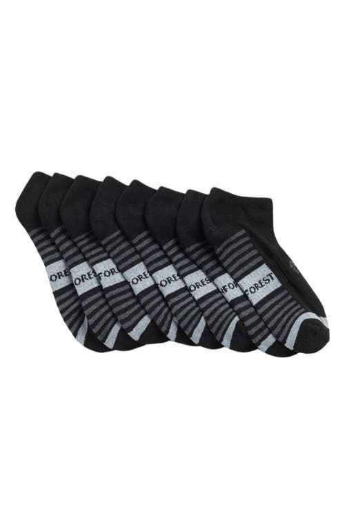 Shop Rainforest 8-pack Half Cushioned Low Socks In Black/charcoal/grey Multi