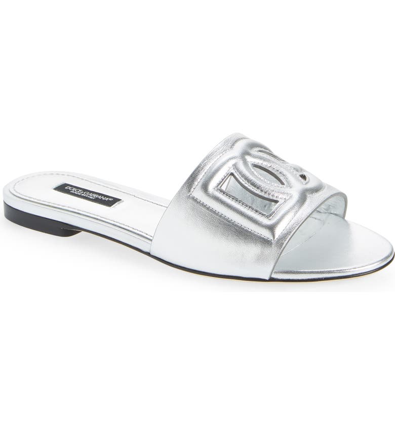 Dolce&Gabbana Bianca Interlock Slide Sandal | Nordstrom