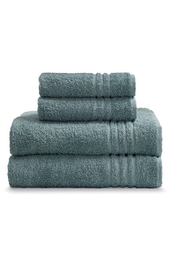 Ella Jayne Home Solid Cotton 4-piece Towel Set In Aqua