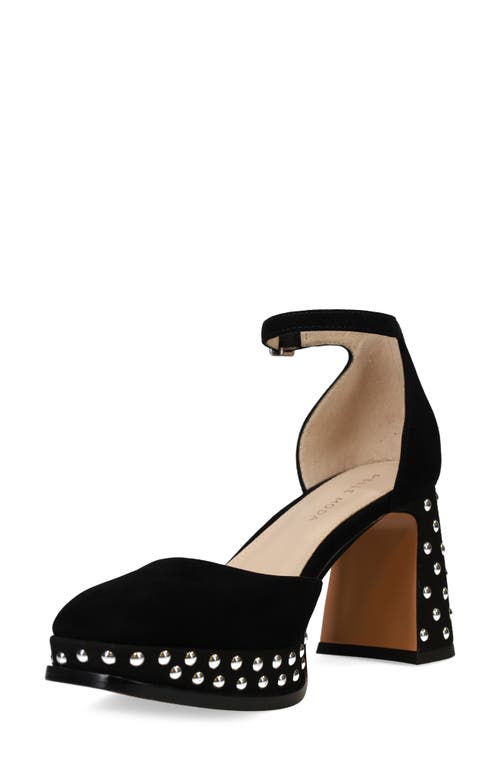 Pelle Moda Dietta Ankle Strap Platform Pump In Black