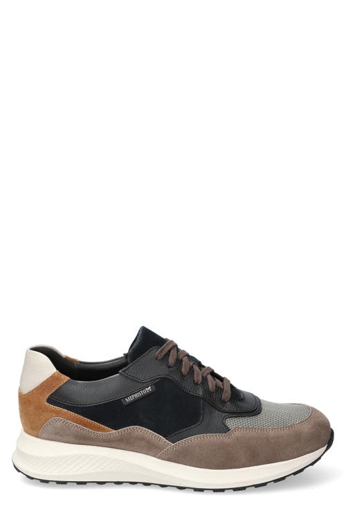 Mephisto Driss Mixed Media Sneaker In Warm Grey