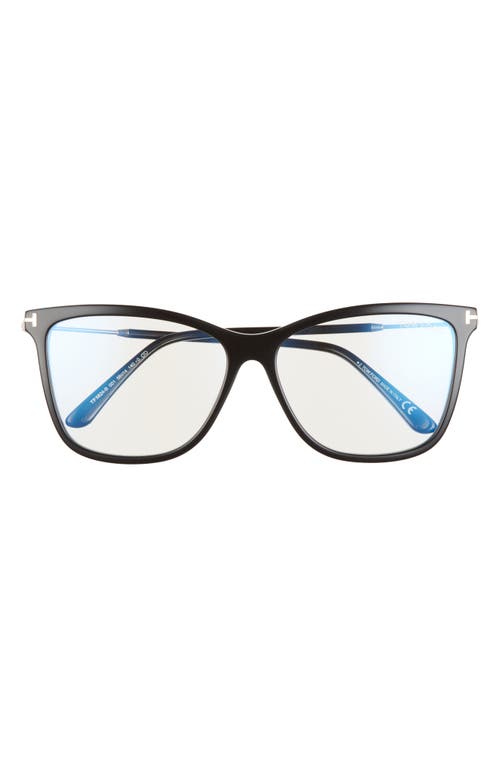 TOM FORD 56mm Cat Eye Blue Light Blocking Optical Glasses in Black /Blue  Block Lenses | Smart Closet