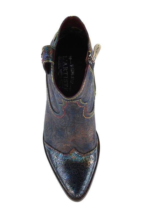 Shop L'artiste By Spring Step Countrypop Wingtip Pointed Toe Western Boot In Navy Multi