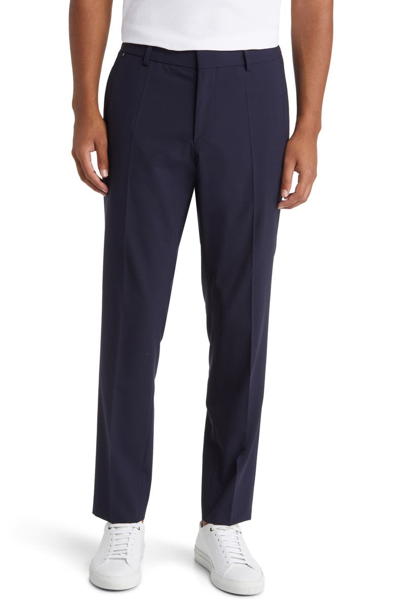 BOSS Genius Flat Front Stretch Wool Blend Pants | Nordstrom