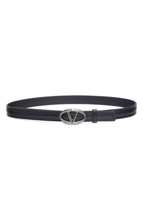 Shop Valentino Garavani Vlogo The Bold Leather Belt In 0no Nero