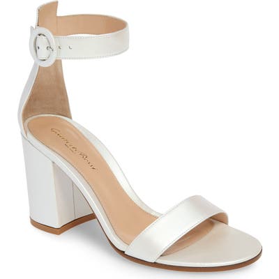 Gianvito Rossi Block Heel Sandal - White