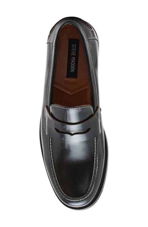 Shop Steve Madden Natan Penny Loafer In Black