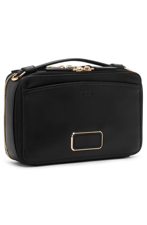 Shop Tumi Myla Leather Crossbody Bag In Black/light Gold