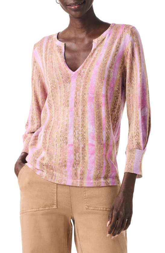 Shop Nic + Zoe Rolling Dunes Knit Top In Pink Multi