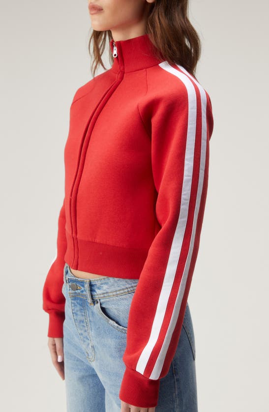 Shop Nasty Gal Stripe Sleeve Track Jacket In Red