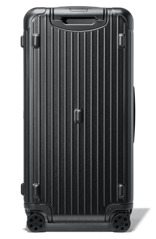 Shop Rimowa Essential Trunk Plus 32-inch Wheeled Suitcase In Black