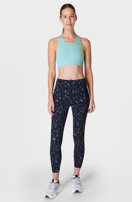 Shop Sweaty Betty Zero Gravity Pocket 7/8 Leggings In Purple Marble Terazzo Print