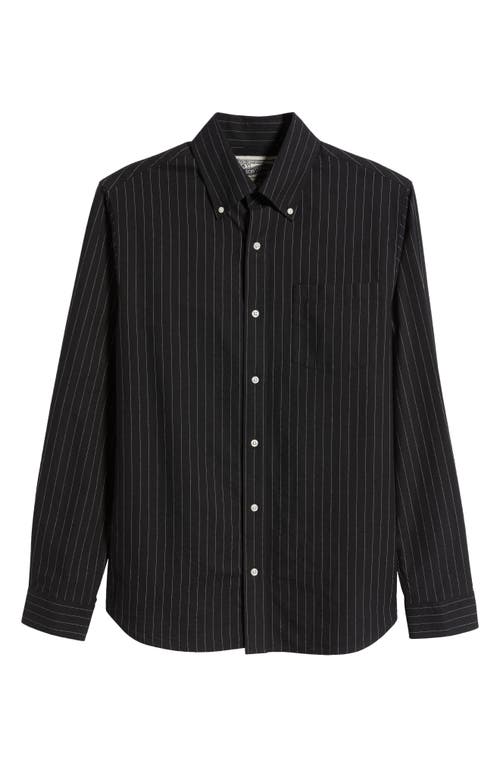 Schott Nyc Stripe Button-down Shirt In Black