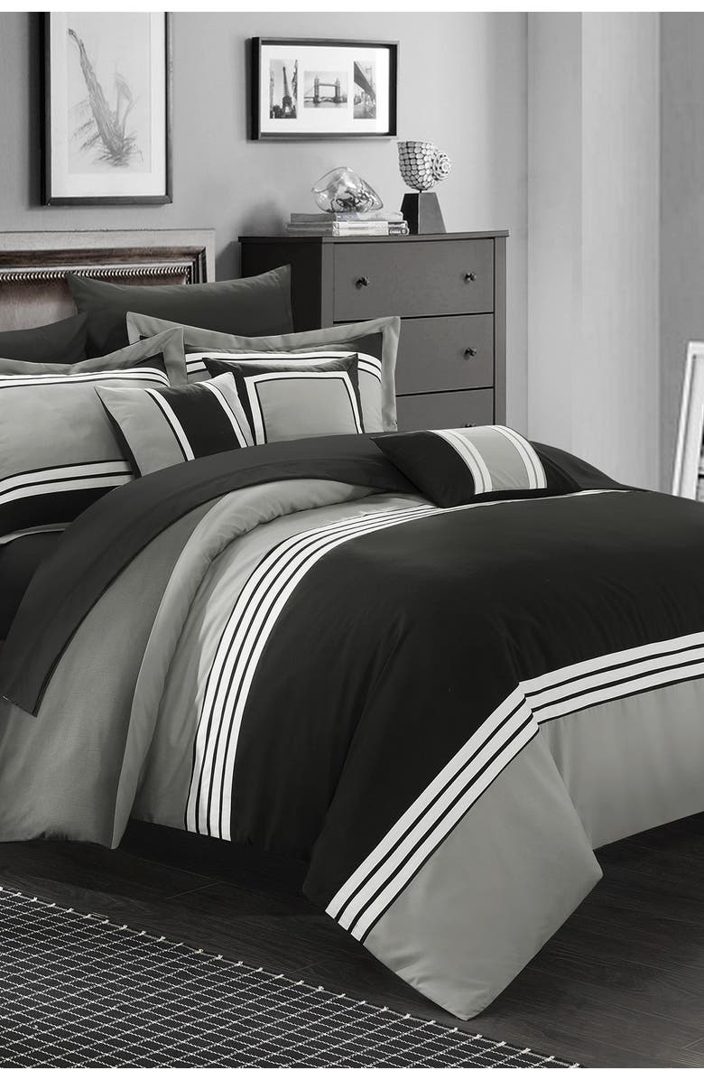 CHIC Karsa Hotel Collection Comforter Set - Black, Main, color, BLACK