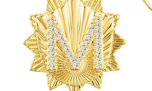Adornia Initial Cz Pendant Toggle Necklace In Gold-m