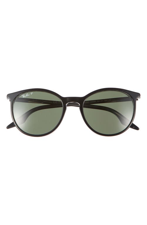 Ray-Ban 54mm Polarized Round Phantos Sunglasses in Black Green at Nordstrom