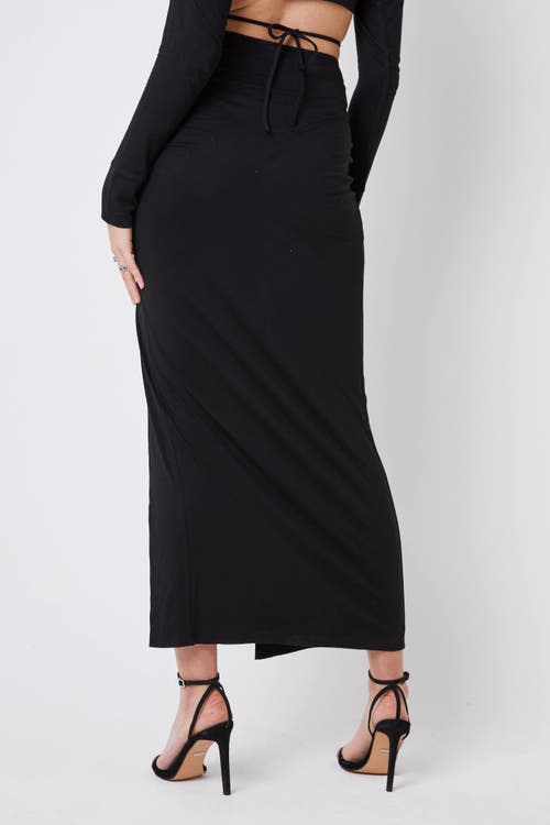 Shop Creea The Label Side Slit Maxi Skirt In Black