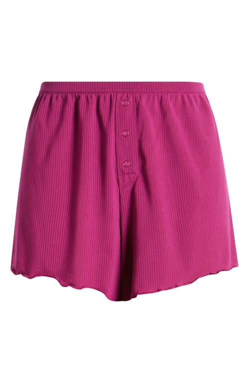 Shop Open Edit Semisheer Rib Boxers In Magenta