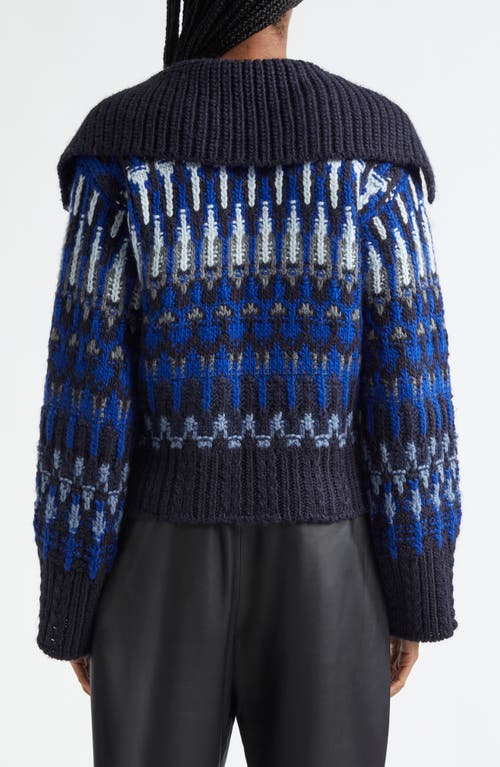 Shop Ramy Brook Augustus Sweater In Lapis Combo Fairisle