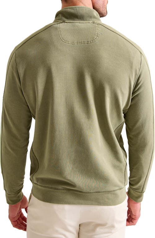 Shop Tommy Bahama Ben & Terry Half Zip Sweatshirt In Tea Leaf